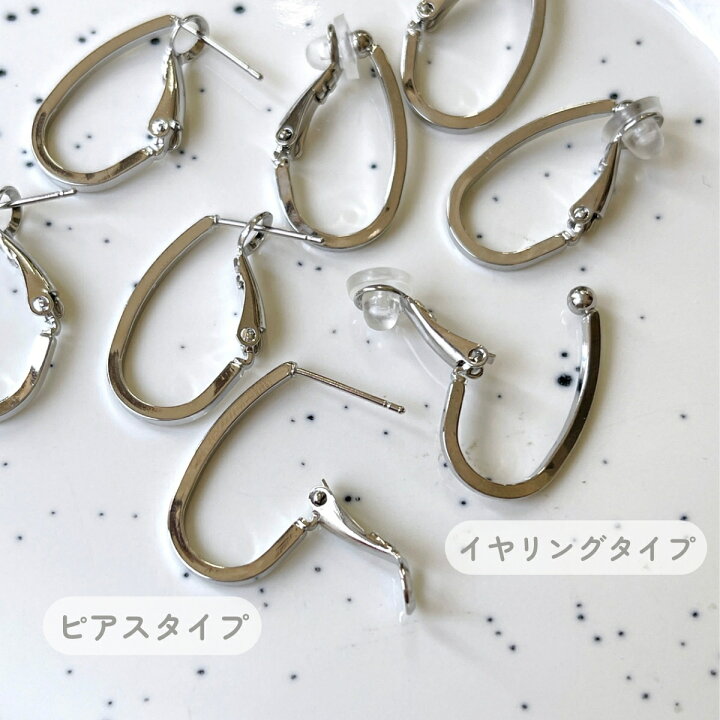 ◇デザインイヤリング オーバルフープ 角 痩せれ