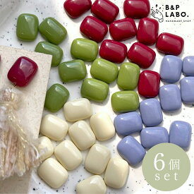 スクエアアクリルカボション 【6個入】 アクリルカボション スクエアカボション 貼り付けパーツ カボション 四角 カラフル デコパーツ 手芸 手芸用品 クラフト おしゃれ 可愛い かわいい アクセサリーパーツ ハンドメイド ハンドメイドパーツ ハンドメイドアクセサリー