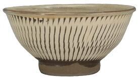 和食器 小鹿田焼 黒木昌伸窯 茶碗 大 13.5cm 飛び鉋 白