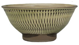 和食器 小鹿田焼 黒木昌伸窯 茶碗 大 13.5cm 飛び鉋 緑
