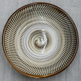 和食器 小鹿田焼 黒木昌伸窯 中皿 15cm 飛び鉋 白