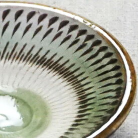 和食器 小鹿田焼 黒木昌伸窯 豆皿 9cm 飛び鉋 緑