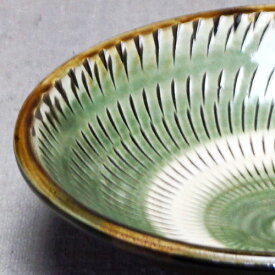 和食器 小鹿田焼 黒木昌伸窯 小皿 12cm 飛び鉋 緑