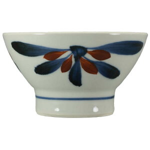 和食器 砥部焼 梅山窯 茶碗 小 11cm 呉須 赤菊