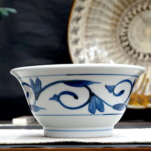 和食器 砥部焼 貞山窯 丼 大 17.5cm 唐草