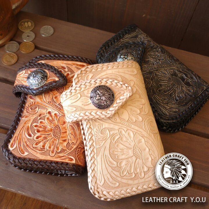 楽天市場】ミドルサイズ バイカーズウォレット レザーウォレット 二  