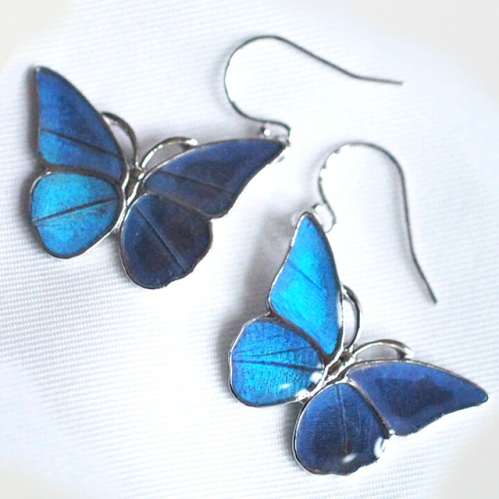 楽天市場 Naturama ナチュラマ ブルーモルフォ蝶のピアス イヤリング シルバー Mサイズ 両耳セット Na03my Ag アクセサリー作家 加藤心姿さんの手作りアクセサリー ハンドメイドジュエリー 揺れる 美しい 青 ブルー ちょうちょ 大人かわいい 日本製 国産 クラフト