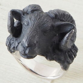 DECOvienya（デコヴィーニャ） 手作りアクセサリー ヒツジのリング オス シルバー 黒仕上げ [DE-040] 指輪 手作り アクセサリー ハンドメイド ジュエリー 動物 アニマル 指輪 メンズ レディース 個性的 羊 アニマル 動物モチーフ ハロウィン silver925 日本製 国産 おしゃれ