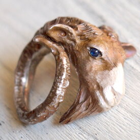 DECOvienya（デコヴィーニャ） 手作りアクセサリー ヤギのリング シルバー [DE-101] ハンドメイドアクセサリー ジュエリー 動物 アニマル フィギュア 指輪 個性的 おしゃれ 珍しい リアル レディース メンズ 日本製 国産
