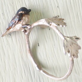 DECOvienya（デコヴィーニャ） 手作りアクセサリー ヒガラのリング シルバー [DE-105] ハンドメイドアクセサリー ジュエリー 動物 アニマル フィギュア 指輪 個性的 可愛い 鳥 リアル レディース メンズ 日本製 国産
