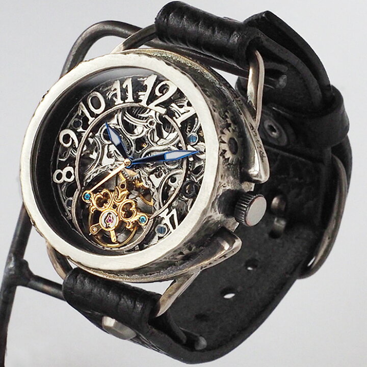 楽天市場 Kino キノ 手作り腕時計 自動巻き 裏スケルトン アラベスク シルバー K 16 Sv 時計作家 木野内芳祐 機械式ハンドメイド ウォッチ ハンドメイド腕時計 両面スケルトン メンズ レディース イタリア牛革 カジュアル オシャレ おしゃれ 大人 カッコいい 渋い
