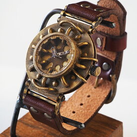 KS（ケーエス） 手作り腕時計 スチームパンク “LINKAGE -リンケージ-” [KS-SP-LIN] JHA 篠原康治 ハンドメイド ウォッチ ハンドメイド腕時計 手作り時計 steampunk SF メンズ レディース 本革ベルト 真鍮 クオーツ アンティーク レトロ アナログ 日本製 国産