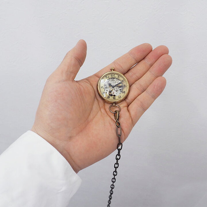 ✭作家さん手作り✭懐中時計 ゴールド 青色の針楽天市場】渡辺工房 