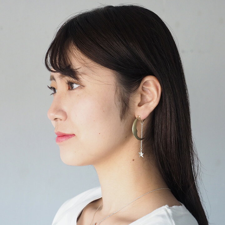 楽天市場】sasakihitomi（ササキヒトミ） 月と星のイヤリング 片耳 