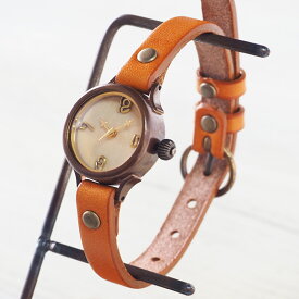【文字盤の木製パーツが選べます】vie（ヴィー） 手作り腕時計 “simple wood -シンプルウッド-” Sサイズ （レディース） [WB-045S] ハンドメイド ウォッチ・ハンドメイド腕時計 アンティーク調 アナログ 栃木レザー 本革ベルト 時計工房ブランド 木製文字盤 日本製