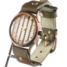 vie（ヴィー） 手作り腕時計 “DENIM STRIPE -デニムストライプ-”Lサイズ [WB-062L] ハンドメイド ウォッチ・ハンドメイド腕時計 メンズ・レディース アンティーク調 アンティーク調 デニム 栃木レザー 本革ベルト シンプル 滋賀 大津 時計工房ブランド 日本製