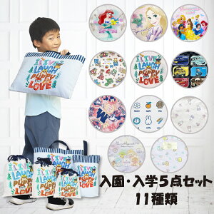 入園入学セット 男の子 女の子 5点 セット レッスンバッグ シューズケース 巾着袋 入園セット 入学セット 入学準備セット レッスンバッグ ディズニー アリエル ミッフィー すみっコ カーズ