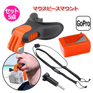 【楽天1位獲得】【送料無料】GoPro ゴープロ アクセサリー マウスピース マウント Atipe 5点 セット アクションカメラ ウェアラブルカメラ サーフィン ウェイクボード シュノーケリング スキュ