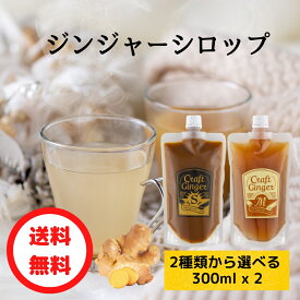 【ポイント5倍】 ＼1番お得な大容量タイプ／ 【2種類から選べる】Craft Ginger S or M 300ml × 2 送料無料 ジンジャーシロップ 簡易包装 国産 無添加 選べる 生姜シロップ ジンジャーエール 生姜湯 温活 冷え性 大容量 お得用 業務用 お買い得