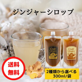 【ポイント10倍】 ＼お得な大容量タイプ／ Craft Ginger S or M 300ml 送料無料 簡易包装 ジンジャーシロップ 国産 無添加 選べる 生姜シロップ ジンジャーエール 生姜湯 温活 大容量 お得用 業務用 パウチ お買い得 買い回り ポイント消化