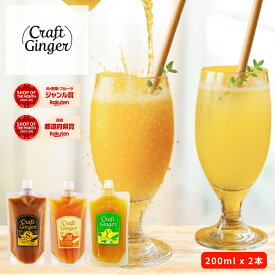 ＼3種類から選べる／ クラフト ジンジャーシロップ 200ml × 2 【パウチタイプ】簡易包装 送料無料 国産 無添加 選べる 生姜シロップ craft ginger シロップ ジンジャーエール 生姜湯 しょうが湯 ゆず湯 温活 生姜 柚子 メール便 ポスト投函