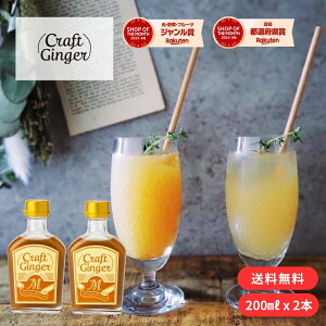 \まとめ買い/ Craft Ginger M 200ml×2 送料無料 ジンジャーシロップ 瓶入り 国産 無添加 無着色 生姜シロップ 簡単 希釈 炭酸 ジンジャーエール クラフトジンジャー 高知 しょうが ショウガ 生姜