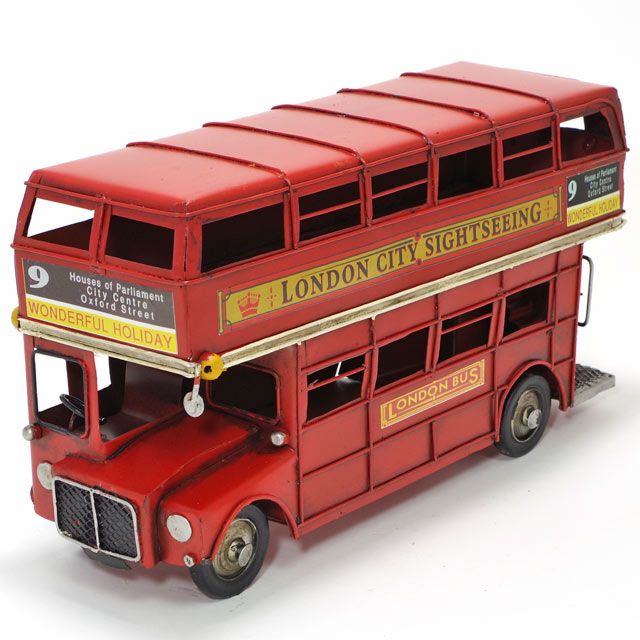 ブリキ おもちゃ ロンドンバス L26cm ブリキのおもちゃ ブリキ製 ヴィンテージカー アンティーク レトロ 車 自動車 ブリティッシュ 雑貨  インテリア | 木のおもちゃクラフト・グレイン