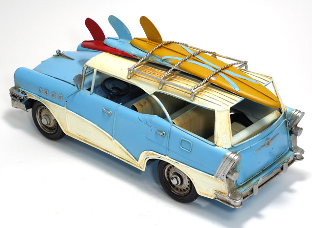 楽天市場】ブリキ おもちゃ 「SURFワゴン」L35cm ブリキのおもちゃ 