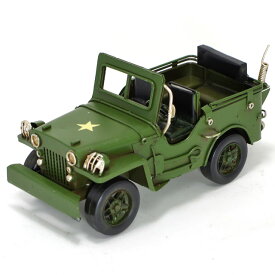 ブリキ おもちゃ Army JEEP ミニ L17cm ブリキのおもちゃ ブリキ製 ヴィンテージカー アンティーク レトロ 車 自動車 アメリカン雑貨 インテリア