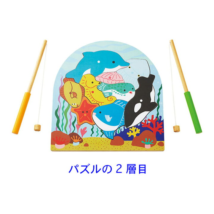楽天市場 Ed Inter エドインター 2層パズル フィッシング 名入れ無料 知育玩具 3歳 魚釣り 型はめパズル 木のおもちゃ 名入れ 型はめ 名前入り 動物 エド インター 釣竿 知育おもちゃ 木製 木のおもちゃクラフト グレイン