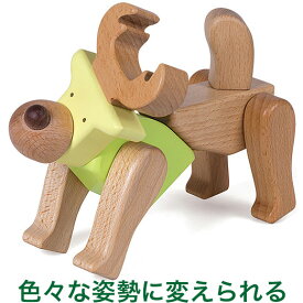 EQB ZOOシリーズ DEER（シカ） 形を変えて遊べる 知育玩具 3歳 木のおもちゃ ブロック 知育 おもちゃ 木製 男の子 女の子