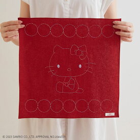 刺し子キット ｜ ハローキティ 刺し子 の フリークロス 手づくりキット ｜ 刺子 キット Sashiko 図案 刺繍 刺しゅう キティ ミミィ レトロ 和 サンリオ キャラクター かわいい 手芸 手縫い 手作り ハンドメイド sanrio 初心者セット 小学生