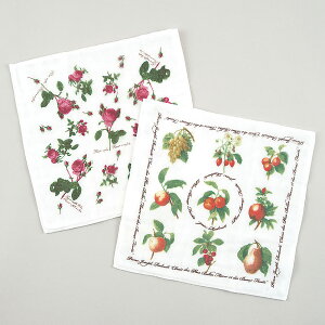 【完成品】キッチンクロス2種セット| 綿100% 八重ガーゼ プレゼント 母の日 吸水性 日本製 ローズ フルーツ柄