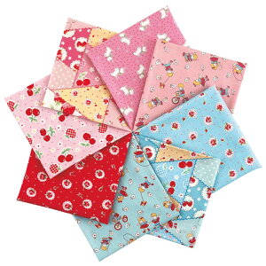 【 生地 カットクロスセット 】 コットン カットクロス 生地セット ハッピーメッセージ8枚セット| 布 ソーイング カットクロス プリント おしゃれ 手作り マスク 手芸 生地 はぎれ 手芸用