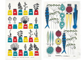 完成品｜キッチンタオル （ハーブポット / ピクニック）｜スウェーデン・アルメダール社 キッチンタオル おしゃれ タオル