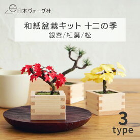 クラフトキット ｜＜数量限定＞ 和紙盆栽キット 十二の季（ 銀杏 / 紅葉 / 松 ）｜ 手芸 紙盆栽 和紙 ミニ 盆栽 伝統 美 日本製 和 細工物 初心者 キット インテリア Made in Japan ギフト プレゼント