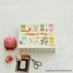 【 手芸キット 】 かえるのピクルス カルトナージュでつくるブック型ボックスキット ソーイング柄 | 手芸 キット 小学生 中学生 高校生 子供 手作り ハンドメイド 手芸用品 ハンドクラフト