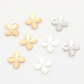即日発送！メタルフラワーパーツ 四弁花 ビーズキャップパーツ メタル花座パーツ 座金 フラワーチャームパーツ 17×18mm（8ヶ）