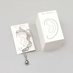 即日発送!アクセサリー台紙 ペーパータグ アクセサリー用 イヤーカフ用台紙 4×7cm(100ヶ)