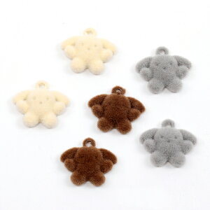 即日発送!フロッキーチャーム 兔 うさぎ ウサギ型チャーム ベルベット調アニマルチャーム カン付き 約13×15mm (4ヶ)