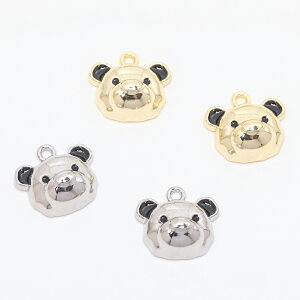 即日発送!エポチャーム くま テディベア 半面 動物 アニマル メタルチャーム 約14×16mm(4ヶ)