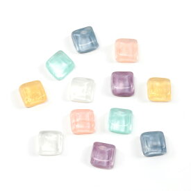 即日発送！樹脂パーツ デコパーツ 貼り付けパーツ 半透明 長方形 約9×9mm（10ヶ）