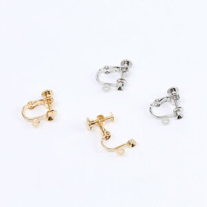 即日発送!上質イヤリング金具 Vカットストーン皿付き 3mm カン付き(2ヶ)