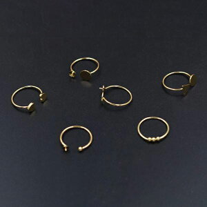 即日発送!上質リング金具 オープンリング金具 リング台座 サイズ調節可 全5種 ゴールド(1ヶ)