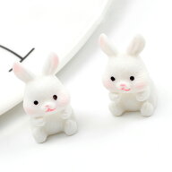即日発送！うさぎ置物 ミニチュアうさぎ インテリア小物 マスコット 玄関置き物 約11×22mm（6ケ）