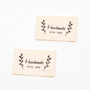 即日発送!コットンタグ handmade 綿タグ 織りネームタグ ロゴタグ ハンドメイド用タグ 白黒タグ 商用利用可
