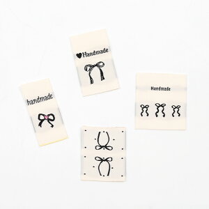 即日発送!コットンタグ handmade 綿タグ 織りネームタグ ロゴタグ ハンドメイド用タグ 白黒タグ 商用利用可