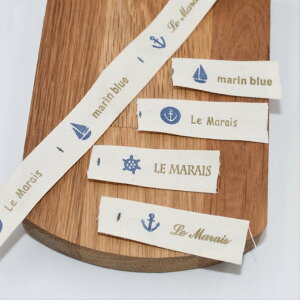 即日発送!タグテープ ハンドメイド用 手作りテープ 手芸用 船 アンカー 舵 幅約16mm 【1m】