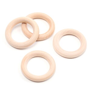 即日発送!ウッドリング 円形 ウッドリングハンドル 木製 リング持ち手 手作りマクラメ編みにおすすめ 丸型 約0.7×4cm (約4ヶ)