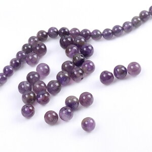 即日発送!天然石ビーズ 半貴石ビーズ 染色 丸玉 粒売り 6mm(10ヶ)アメジスト